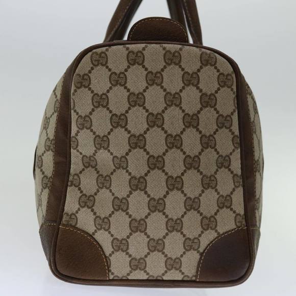 GUCCI GG Supreme Web Sherry Line Hand Bag PVC Beige Red Green Auth 67336 - Picture 5 of 16